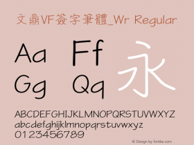 文鼎VF簽字筆體_Wr