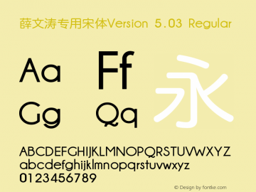 薛文涛专用宋体Version 5.03