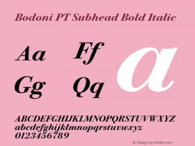 Bodoni PT Subhead