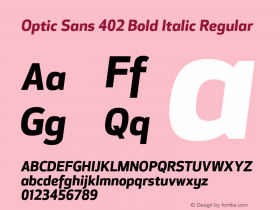 Optic Sans 402 Bold Italic