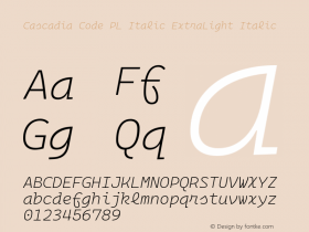 Cascadia Code PL Italic