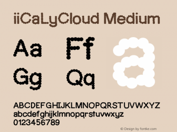 iicalycloud字體家族系列主要提供medium等字體風格樣式.