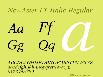 NewAster LT Italic