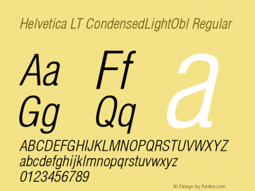 Helvetica LT CondensedLightObl