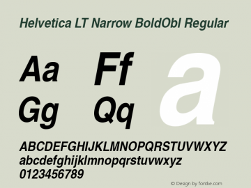 Helvetica LT Narrow BoldObl