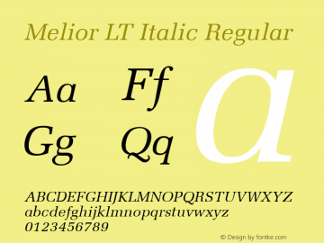 Melior LT Italic