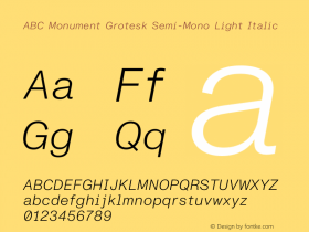 ABC Monument Grotesk Semi-Mono