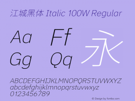 江城黑体 Italic 100W