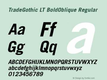 TradeGothic LT BoldOblique