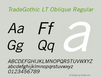 TradeGothic LT Oblique