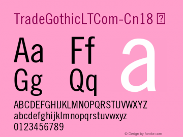 TradeGothicLTCom-Cn18