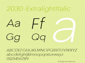 2030-ExtralightItalic