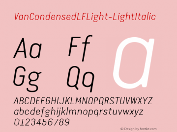 VanCondensedLFLight-LightItalic