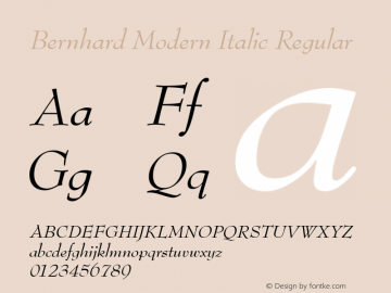Bernhard Modern Italic