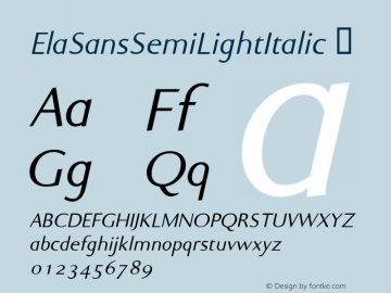 ElaSansSemiLightItalic