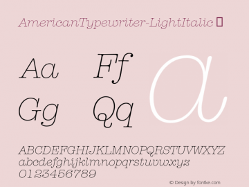 AmericanTypewriter-LightItalic