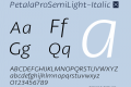 PetalaProSemiLight-Italic