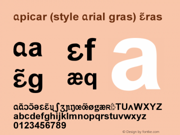 Apicar (style Arial gras)