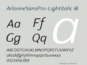 ArlonneSansPro-Lightitalic