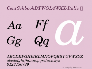 CentSchbookBTWGL4WXX-Italic