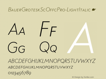 BauerGroteskScOffcPro-LightItalic