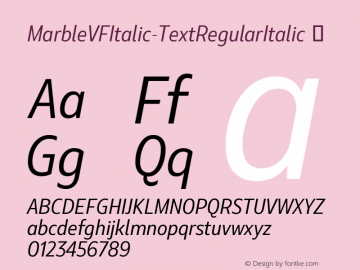 MarbleVFItalic-TextRegularItalic