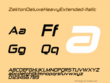 ZektonDeluxeHeavyExtended-Italic