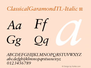 ClassicalGaramondTL-Italic