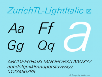 ZurichTL-LightItalic