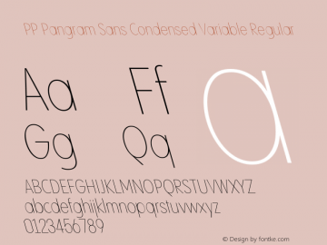 PP Pangram Sans Condensed Variable