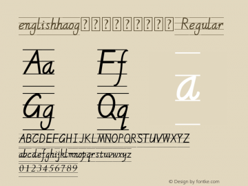 englishhaog英文手写四线三格体
