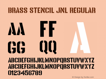 Bold Metal Stencil JNL Font