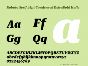 Roboto Serif 28pt Condensed