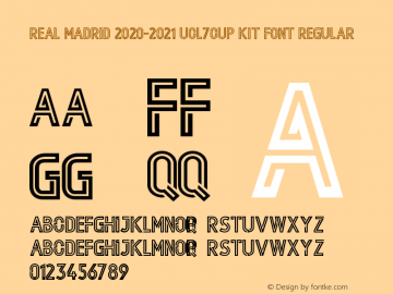 Real Madrid 2020-2021 UCL&Cup Kit Font