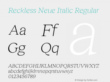 Reckless Neue Italic