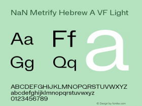 NaN Metrify Hebrew A VF