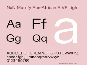 NaN Metrify Pan-African B VF