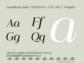 Foundland Italic PERSONAL USE ONLY