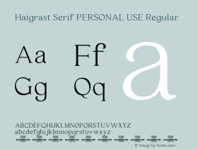 Haigrast Serif PERSONAL USE