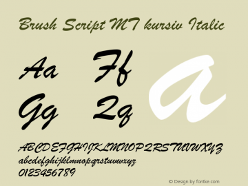 Brush Script MT kursiv