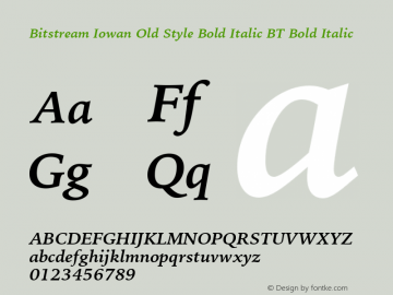 Bitstream Iowan Old Style Bold Italic BT