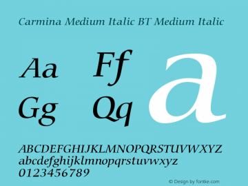 Carmina Medium Italic BT