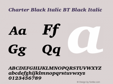Charter Black Italic BT