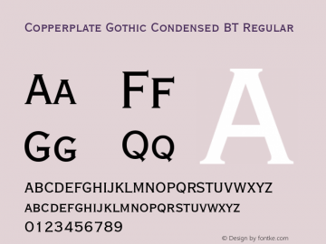 Copperplate Gothic Condensed BT