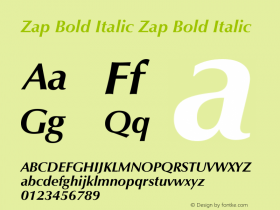 Zap Bold Italic