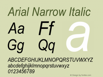 Arial Narrow