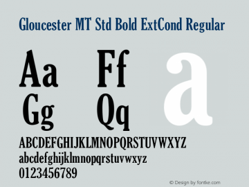 Gloucester MT Std Bold ExtCond