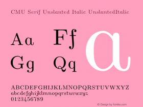 CMU Serif Unslanted Italic