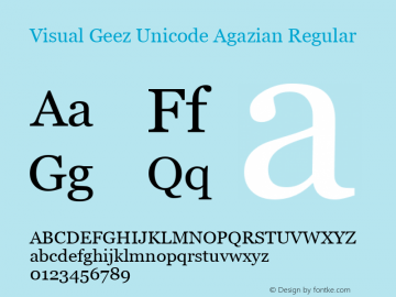 Visual Geez Unicode Agazian