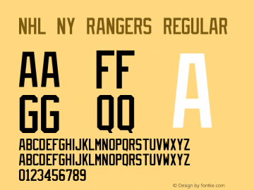NHL NY Rangers 字体-FFonts.net